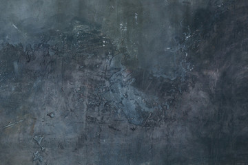 Horizontal shot of dark abstract background with pastel colours. Dark tonned illustration. Concrete blue wall. Design gradient. Horizontal photo for web design.