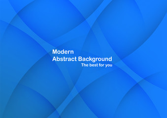 Abstract blue curve background with copy space for white text. Modern template design for cover, brochure, web banner and magazine.