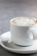 Fresh  cappuccino, traditional coffee drink with milk