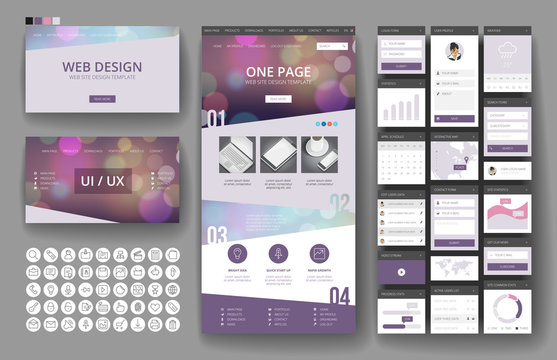 Website design template and interface elements