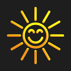 Sun with straight rays in 3d style