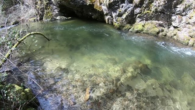 Wild stream in Pyrenees, Aude in southern France
