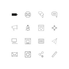 Devices simple linear icons set. Outlined vector icons