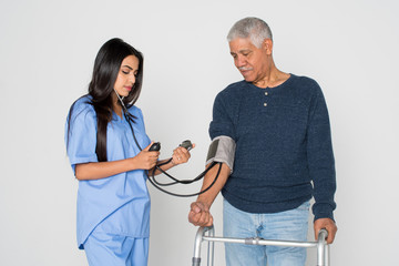 Fototapeta premium Health Care Worker and Elderly Patient