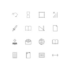 Education And Science simple linear icons set. Outlined vector icons