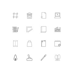 Education And Science simple linear icons set. Outlined vector icons