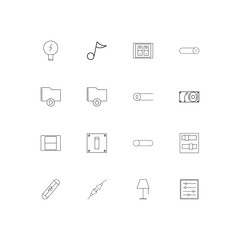 Electrical simple linear icons set. Outlined vector icons