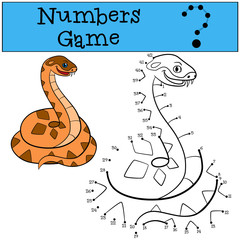 Educational game: Numbers game. Little cute viper.