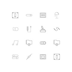 Electrical simple linear icons set. Outlined vector icons