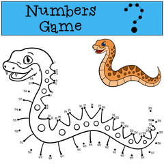 Obraz premium Educational game: Numbers game. Little cute viper.