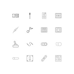 Electrical simple linear icons set. Outlined vector icons