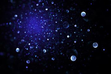 Abstract texture with colorful blue drops. Fantasy fractal design. Digital art. 3D rendering.