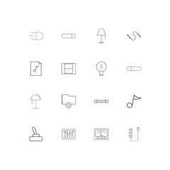 Electrical simple linear icons set. Outlined vector icons