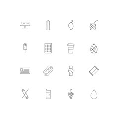 Food And Drink simple linear icons set. Outlined vector icons