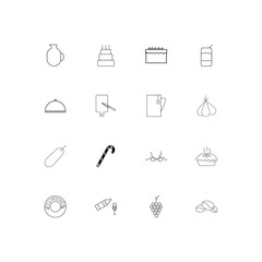 Food And Drink simple linear icons set. Outlined vector icons