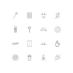 Food And Drink simple linear icons set. Outlined vector icons