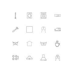 Home Appliances And Equipment simple linear icons set. Outlined vector icons