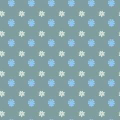 Simple pastel color floral pattern vector seamless