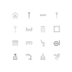 Home Appliances And Equipment simple linear icons set. Outlined vector icons