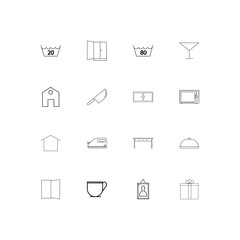 Home Appliances And Equipment simple linear icons set. Outlined vector icons
