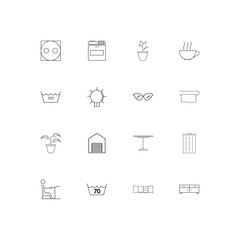 Home Appliances And Equipment simple linear icons set. Outlined vector icons