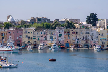Fototapeta na wymiar panorama of the port of Procida, Naples, Italy
