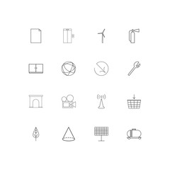 Industry simple linear icons set. Outlined vector icons