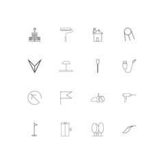 Industry simple linear icons set. Outlined vector icons