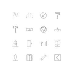 Industry simple linear icons set. Outlined vector icons