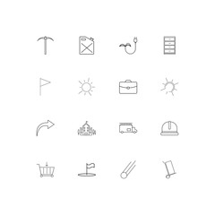 Industry simple linear icons set. Outlined vector icons