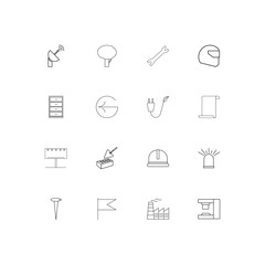 Industry simple linear icons set. Outlined vector icons