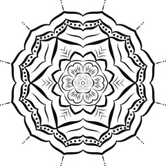Fototapeta premium mandala-hand drawing-black-Hand drawn abstract mandala design. Vector oriental round pattern.