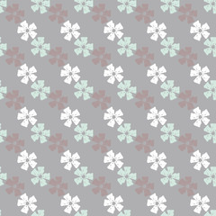 Simple pastel color floral pattern vector seamless