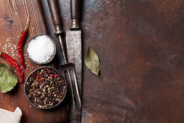 Vintage kitchen utensils and spices - Powered by Adobe
