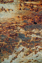 texture of rusty iron, cracked paint on an old metallic surface, sheet of rusty metal with cracked and flaky paint,  corrosion, decay metal background, decay steel, decay