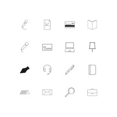 Office simple linear icons set. Outlined vector icons