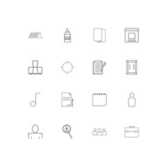 Office simple linear icons set. Outlined vector icons