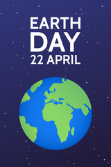 Earth day. Template for banner, poster or flyer. Vector illustration