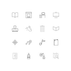 Fototapeta na wymiar Office simple linear icons set. Outlined vector icons