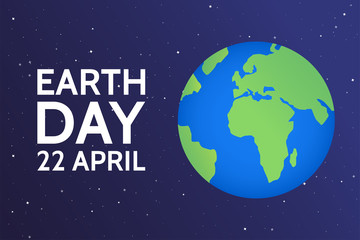 Earth day. Template for banner, poster or flyer. Vector illustration