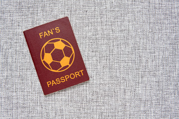 One abstract fan passport on textured background