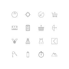 Sport Fitness And Recreation simple linear icons set. Outlined vector icons