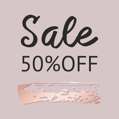 Vector illustration of a rose gold imitation