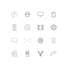 Web And Text simple linear icons set. Outlined vector icons