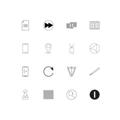 Web And Text simple linear icons set. Outlined vector icons