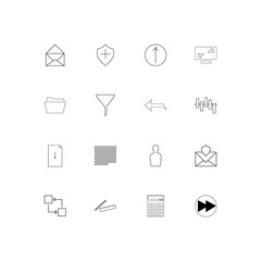 Web And Text simple linear icons set. Outlined vector icons