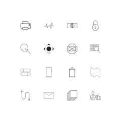 Web And Text simple linear icons set. Outlined vector icons