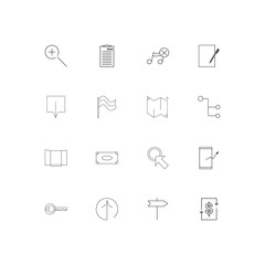 Web And Text simple linear icons set. Outlined vector icons