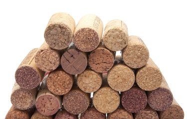 Wine corks on the white or background