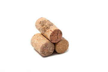 Wine corks on the white or background